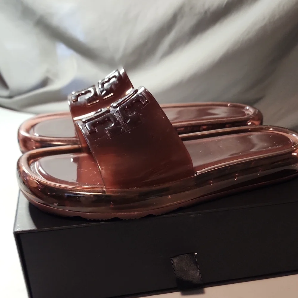Tory Burch Translucent Brown Slides - Picture 3 of 7